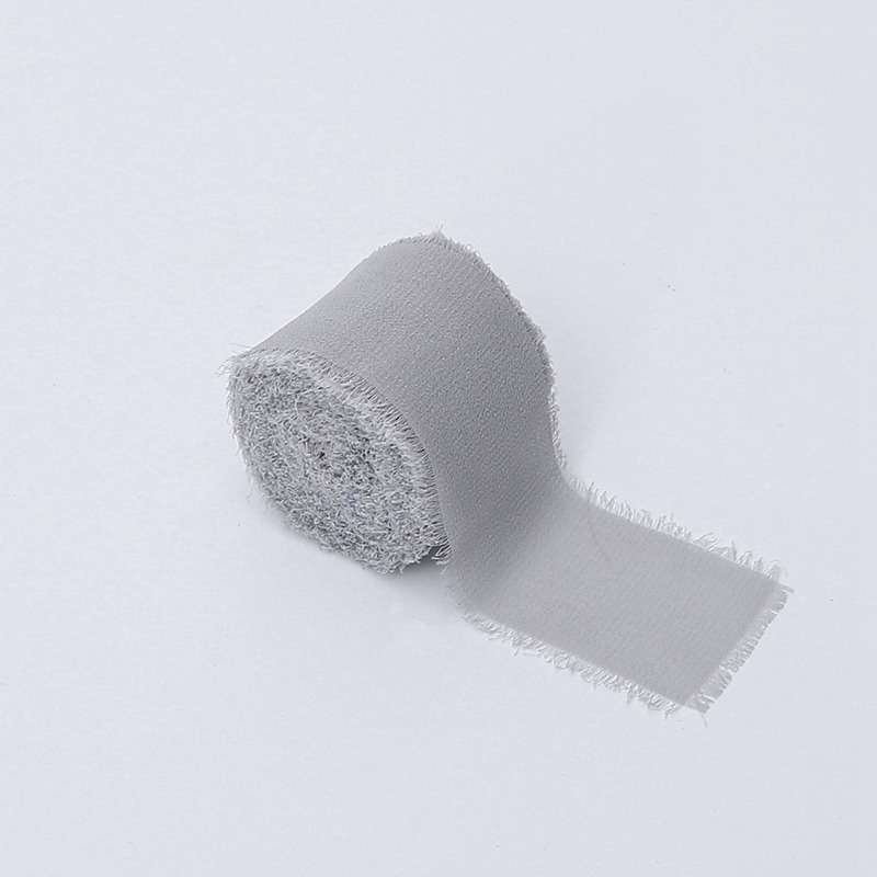 Wstążka florystyczna – Szyfon – Jasny Szary – Rolka 4cm x 4,5m