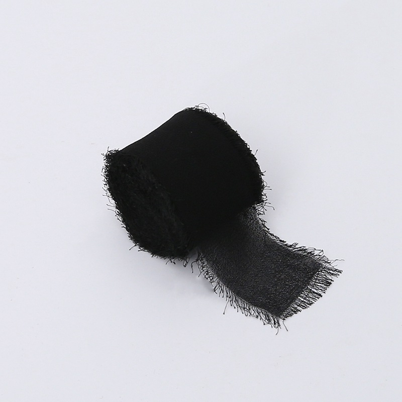 Wstążka florystyczna – Szyfon – Czarna – Rolka 4cm x 4,5m