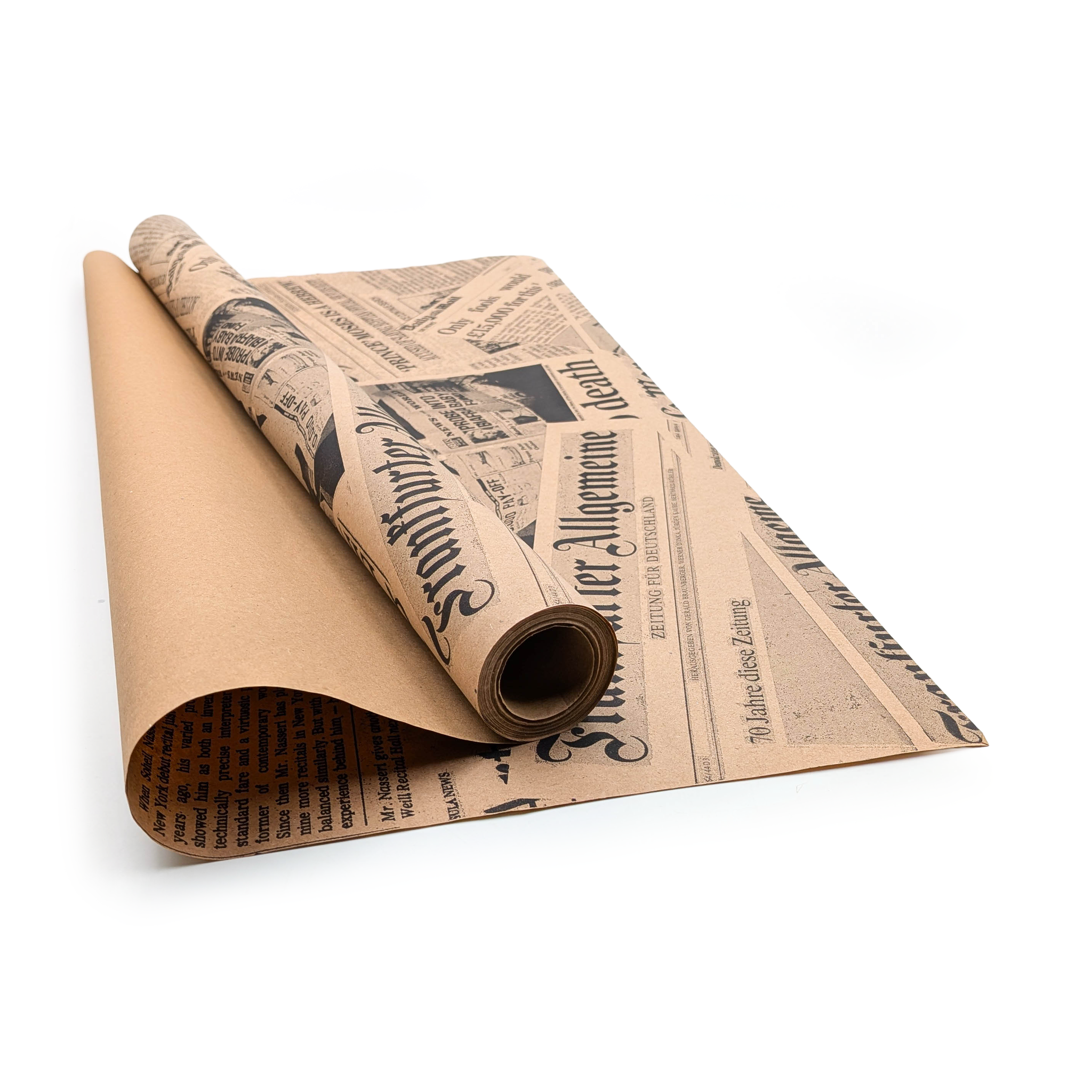 Papier florystyczny - Kraftowy - Gazeta - Rolka – 60 cm × 10 m