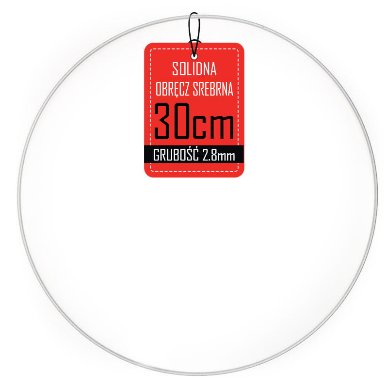 Obręcz metalowa wianek - srebrna - 30cm