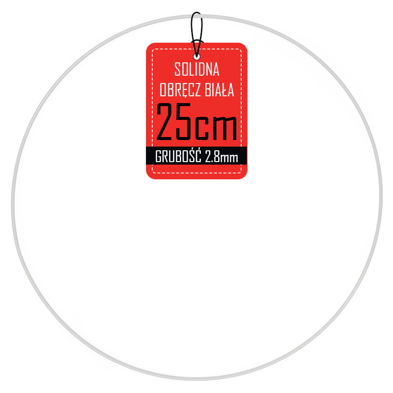Obręcz metalowa wianek - biała - 25cm