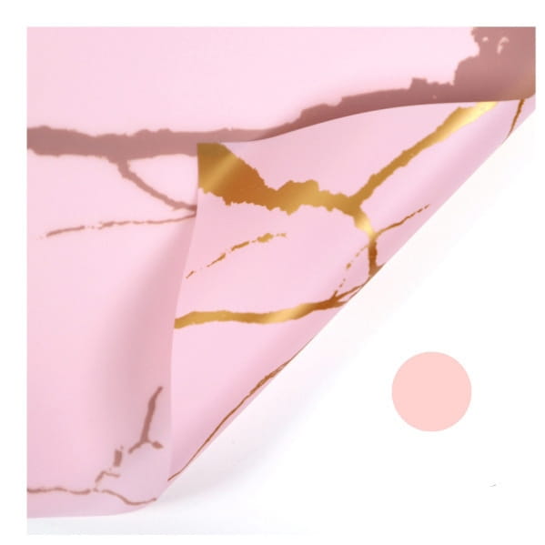 Folia florystyczna - "Marble" Różowa - Arkusze 58x58 cm - 20szt