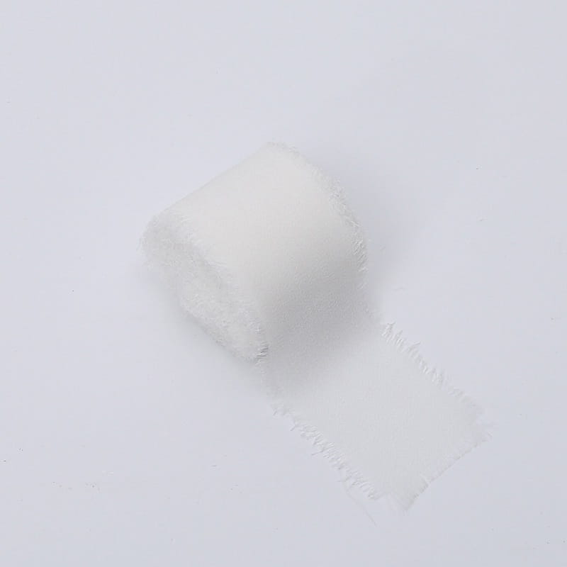 Wstążka florystyczna – Szyfon – Pure White – Rolka 4cm x 4,5m