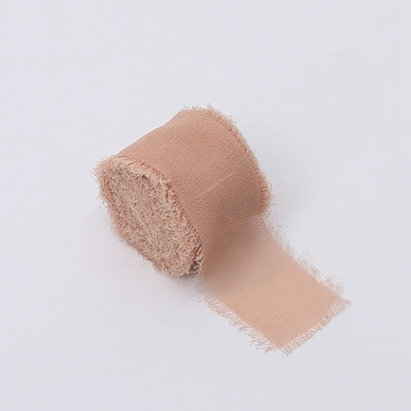 Wstążka florystyczna – Szyfon – Karmelowy Nude – Rolka 4cm x 4,5m
